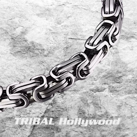 NEW .925 Silver/SS Byzantine Thick 6MM Chain Bracelet w/Box, Size 8” - Picture 4 of 6